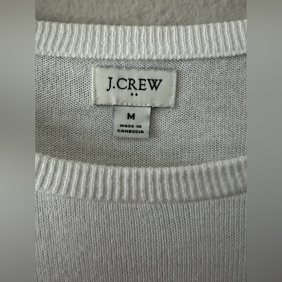 J. Crew Linen Viscose Blend Short Sleeve Top White Women’s Medium - Picture 5 of 10